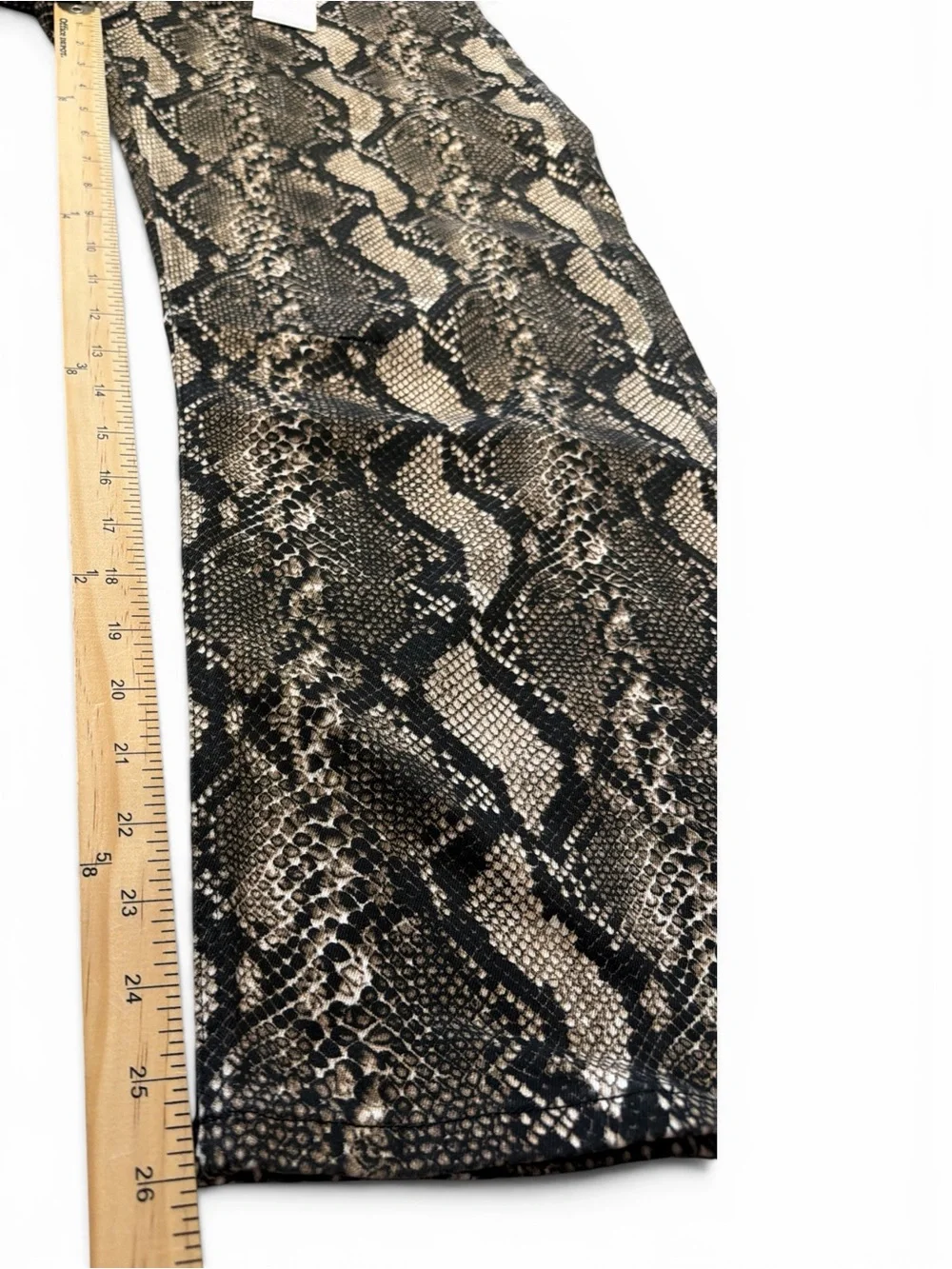 Anniewear Barrel Snake Print Pants Size XL Black Brown High Rise Cropped NEW - Picture 13 of 13